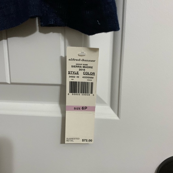 Alfred Dunner Blue denim jean jacket stretch chevron herringbone 6P nwt - Picture 6 of 8